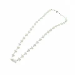 ノーブランド品 ネックレス アクセサリー リアルパール 真珠 15mm ラインストーン 白 ホワイト ■GY18 /MQ