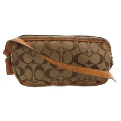 コーチ COACH ポシェット ショルダーバッグ キャンバス レザー シグネチャー 茶 ブラウン 6616 /FF ■GY18