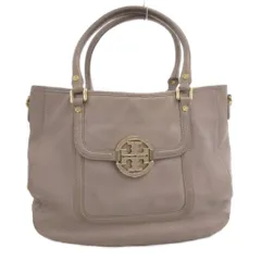 トリーバーチ TORY BURCH トートバッグ 手提げ レザー ロゴ金具 グレー /FF ■GY18