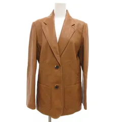 バーバリー ロンドン BURBERRY LONDON テーラードジャケット ラムレザー 裏地ノバチェック 40 茶 ブラウン /JS ■GY19