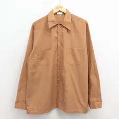XL/古着 シアーズ 長袖 シャツ メンズ 70年代 70s 濃ベージュ 霜降り 26apr02