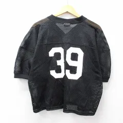 XL/古着 チャンピオン champion 半袖 ビンテージ フットボール Tシャツ メンズ 00年代 00s ワンポイントロゴ 39 メッシュ地 Vネック 黒 26apr02