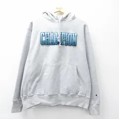 XL/古着 長袖 チャンピオン Champion リバースウィーブ パーカー メンズ ビッグロゴ グレー 霜降り 26apr02