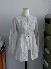 ヴィンテージ ヴィンテージ スタイル ピンタック ロング ブラウス 森ガール