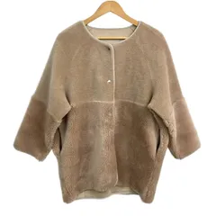 ELENDEEK(エレンディーク) コート サイズF レディース美品  - ピンクベージュ 長袖/フェイクレザー/ノーカラー/冬のサムネイル