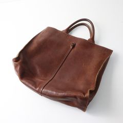 ゲンテン genten トスカ レザートートバッグ ダークブラウン┃本革