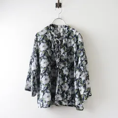 ソソット sosotto リバティプリント Dorset rose ドーセットローズ リボン ブラウス ｜ネイビー フラワー 花柄【2400014934496】のサムネイル