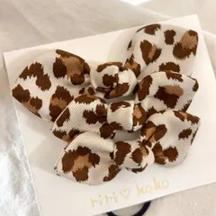 ヒョウ柄　ヘアゴム　うさみみ　新学期　プレゼント　親子でお揃い　3点セット