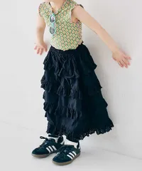 スカートにもなる２WAYティアードフリルワンピース リンク　p.premier P317026　ブラック