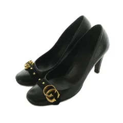 グッチ GUCCI パンプス ハイヒール レザー GGマーモント 35.5 22.5cm 黒 260872 /MI ■GY18