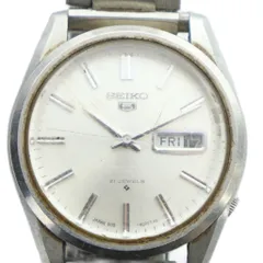 セイコー SEIKO 5 ファイブ 6119-8021 腕時計 ヴィンテージ アンティーク ウォッチ 自動巻き 21石 デイデイト カレンダー付き シルバー色 ■GY11 /MQ