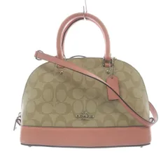 コーチ COACH ハンドバッグ ショルダーバッグ 2way シグネチャー PVC ベージュ ピンク F58295