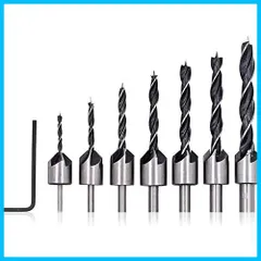 皿穴ドリルビット 7本セット 皿取り錐ドリル 3/4/5/6/7/8/10mm 面取りカッター 鋭角ビット 高速度鋼製 六角レンチ付き DIY工具 竹/木/硬質ゴムなどの穴開け