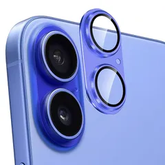 【新品】 Kakuki for iPhone 16 Plus/16 カメラフィルム アルミ合金製＋AR高透過率強化ガラス アイフォン16プラス/16 一体型レンズ保護フィルム 耐衝撃 露出オーバー防止 アルミ合金 カメラカバー (ウルトラマリンブルー) 0