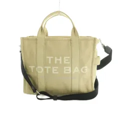 マークジェイコブス MARC JACOBS 2WAY トートバッグ ショルダーバッグ キャンバス ロゴプリント アイボリー /MI ■GY18