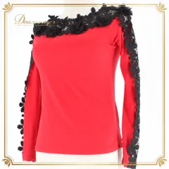 社交ダンス 衣装 create-sun クリエイトサン トップス ブラウス カットソー レッスンウェア ブラック系 レッド系 赤 黒 長袖 練習着 3Dレース 花柄 花模様 バイカラー スタイリッシュ シック 上品 スタンダード フォーマル レディース