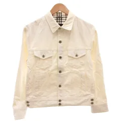 バーバリーブラックレーベル BURBERRY BLACK LABEL デニムジャケット Gジャン ブルゾン 裏地ノバチェック M 白 ホワイト /FF ■GY12