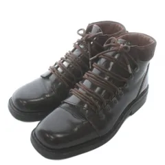 グッチ GUCCI ショートブーツ レザー スエード スクエアトゥ レースアップ ロゴ 刺繍 36 23㎝ 茶色 ブラウン /XZ ■GY18