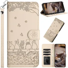 【新品】 iPhone 12/12 Pro 手帳ケース ソフトTPUインナーシェル 精密カットアウト マルチカード収納 桜柄マグネット開閉式 キャッシュポケット 耐衝撃保護 調整可能なレベリングスタンド[ベージュ] 0