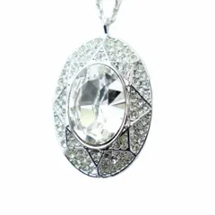 スワロフスキー SWAROVSKI ネックレス アクセサリー ペンダント ラインストーン クリスタル シルバー色 ■GY18 /MQ