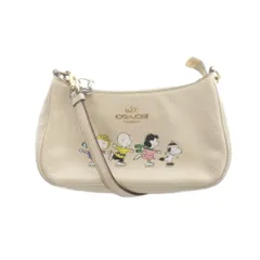 コーチ COACH CE861 テリ ショルダー バッグ・スヌーピー アンド フレンズ モチーフ 斜めがけ ロゴ レザー ベージュ ■GY18 /MQ