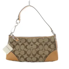 コーチ COACH アクセサリーポーチ ワンショルダー ハンドバッグ シグネチャー レザー キャンバス ベージュ 10239 /YO17 ■GY18