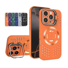 【新品】 YJKezhan for iPhone 13 Pro Max 用ケース MagSafeアクセサリー対応 スマホケース マグセーフ カバー マ新型カメラスタンドカップルシリカゲルケース隠し携帯スタンドレンズフィルム保護 高放熱 [耐衝撃] [柔軟T 1