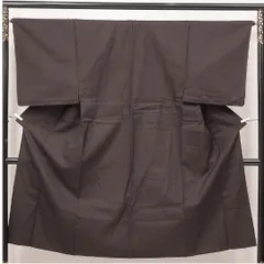 ウールの男着物 紬 単衣 身丈136cm 裄丈65cm ウール 洗える着物 Sランク インフォーマル 棒衿 Sサイズ 肩当て 無地 素朴 淡い 茶系 RP 1224-17061