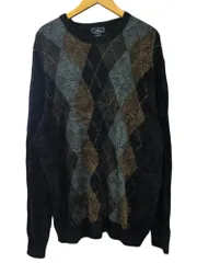 DOCKERS (ドッカーズ) アーガイル柄アクリルニット セーター レーヨン混 00S 古着 XXL ブラック系 メンズ/027のサムネイル