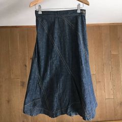 エルマンノシェルビーノ デニム・シフォン フレアースカート 40 - メルカリ