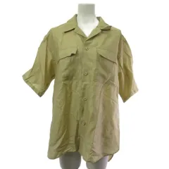 B&Y ユナイテッドアローズ BEAUTY&YOUTH ビューティー&ユース BY ツイル ポケット ショートスリーブ シャツ ブラウス 半袖 ベージュ F