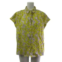 ジェイスローアン J.sloane シャツ ブラウス 半袖 花柄 イエロー 2 