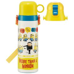 [신품] 스케이터(skater) 어린이용 스테인레스 수통 2way 직접 마시는 580ml 컵 마시는 570ml 미니언스 피버 어린이 친화적인 경량 타입 소년 보온·보냉 waterbottle 스포츠 병 귀여운 키즈 아이 아이 1