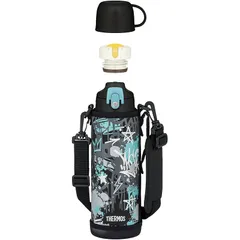 【新品】 サーモス 水筒 真空断熱2ウェイボトル 1L/1.03L ブラックアクア 直飲み コップ付き 子供用 通園通学 FJJ-1001WF BKAQ 1