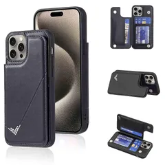 【新品】 【Anrek】互換性 APPLE iPhone 14 PRO MAX 6.7 inch (6.7インチ) 用 新型 背面 カードケース（ブラック）アップル アイフォン14プロ マックス スマホケース カード収納 横置き機能 携帯カバー iphone1