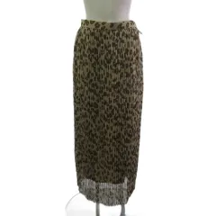 サクラ SACRA プリーツ ロングスカート ヒョウ柄 レオパード ベージュ 38