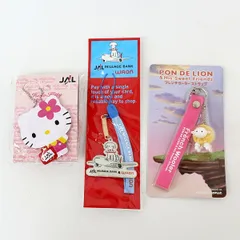 [ST] 未使用品 JAL 非売品 ハロー キティ 30周年 30years コインパース キーホルダー WAON ストラップ フレンチ ウーラー ストラップ 3点セット おまとめ品  ポンデ ライオン ミスド ミスタードーナツ