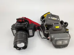 エナジャイザー Energizer HARD CASE Professional ヘッドライト ＆ 高輝度LEDヘッドライト ズーム機能付き 2点セット まとめ売り アウトドア 登山 釣り 夜間作業用 訳あり 断線ありのサムネイル