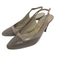 ブルーノマリ BRUNO MAGLI パンプス バックストラップ レザー アーモンドトゥ レザー 6.5 グレー