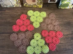 【337】ハンドメイド　レース編み　コースターセット