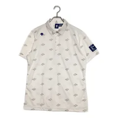 中古 メンズ デサントゴルフ DESCENTE GOLF 半袖ポロシャツ O 白×グレー ホワイト 総柄