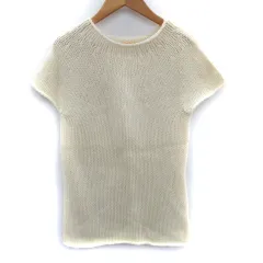 シップス SHIPS ニット セーター 半袖 ラウンドネック モヘヤ混 アイボリー /SM25