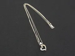 ■美品■ 4℃ ヨンドシー ピンクシルバー ハート 2連 ネックレス アクセサリー レディース シルバー系 DN0024のサムネイル