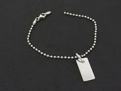 GUCCI グッチ SV925 ボールチェーン ロゴプレート ブレスレット アクセサリー メンズ シルバー系 DN0107