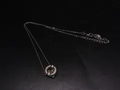 ■美品■ SWAROVSKI スワロフスキー クリスタル ネックレス ペンダント アクセサリー レディース シルバー系×グリーン系 DM8718