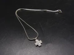 ■美品■ SWAROVSKI スワロフスキー クリスタル クロス ネックレス ペンダント アクセサリー レディース シルバー系×クリア DM8730