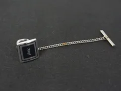 YVESSAINTLAURENT イヴサンローラン タイタック ネクタイピン アクセサリー ビジネス 紳士 メンズ シルバー系×ブラック系 DN0448