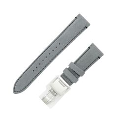 [Meito] Seiko Replacement Strap with D-Buckle, Gray Suede, 20mm Lug Width, Watch Parts, Accessories, Watch Strap