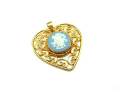 ■美品■ WEDGWOOD ウェッジウッド ジャスパー ハート ペンダントトップ ネックレストップ アクセサリー ゴールド系 DM8790