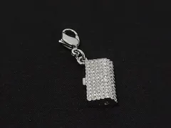 ■極美品■ SWAROVSKI スワロフスキー ラインストーン バッグモチーフ チャーム アクセサリー レディース シルバー系 DN0485